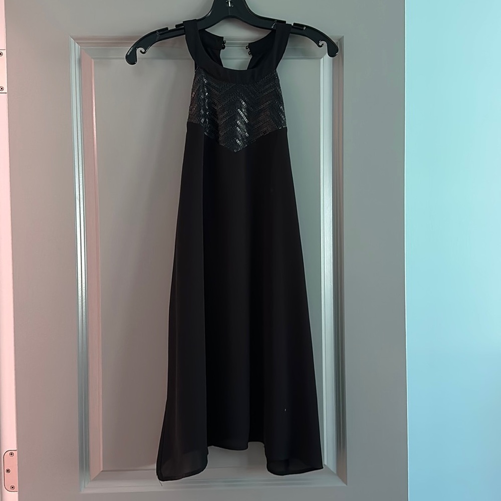 Black halter sequin dress altar’d state